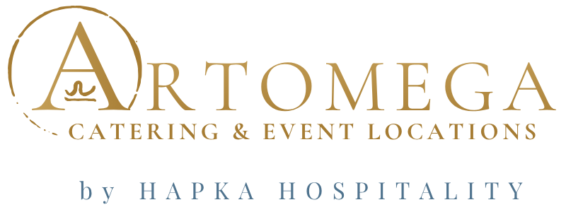 Das offizielle Logo von Artomega Catering, einer Marke von Hapka Hospitality.